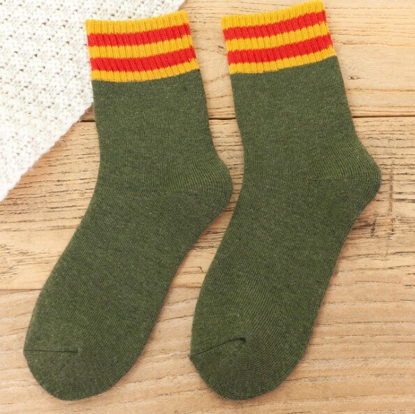 Women's Green Thick Terry Socks