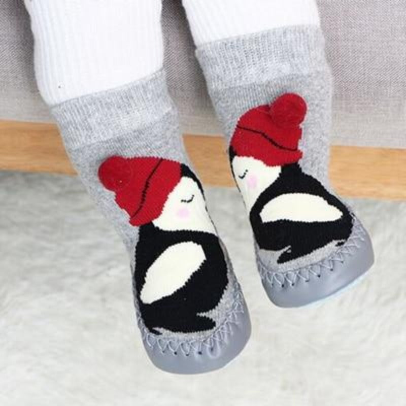 Gray Animal Bootie Socks