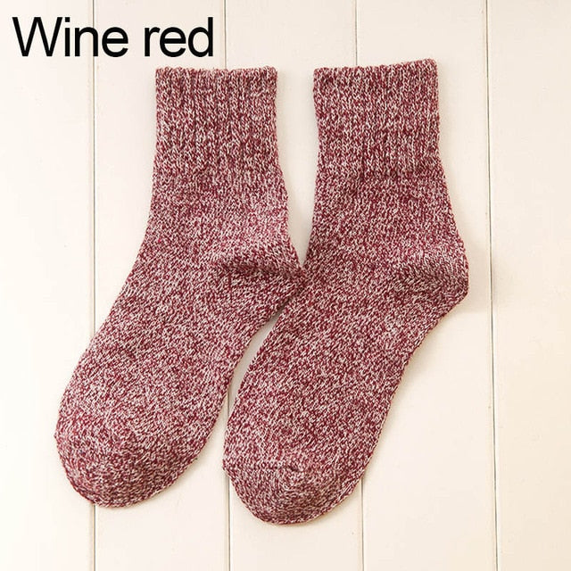 wine red cotton cashmere socks 